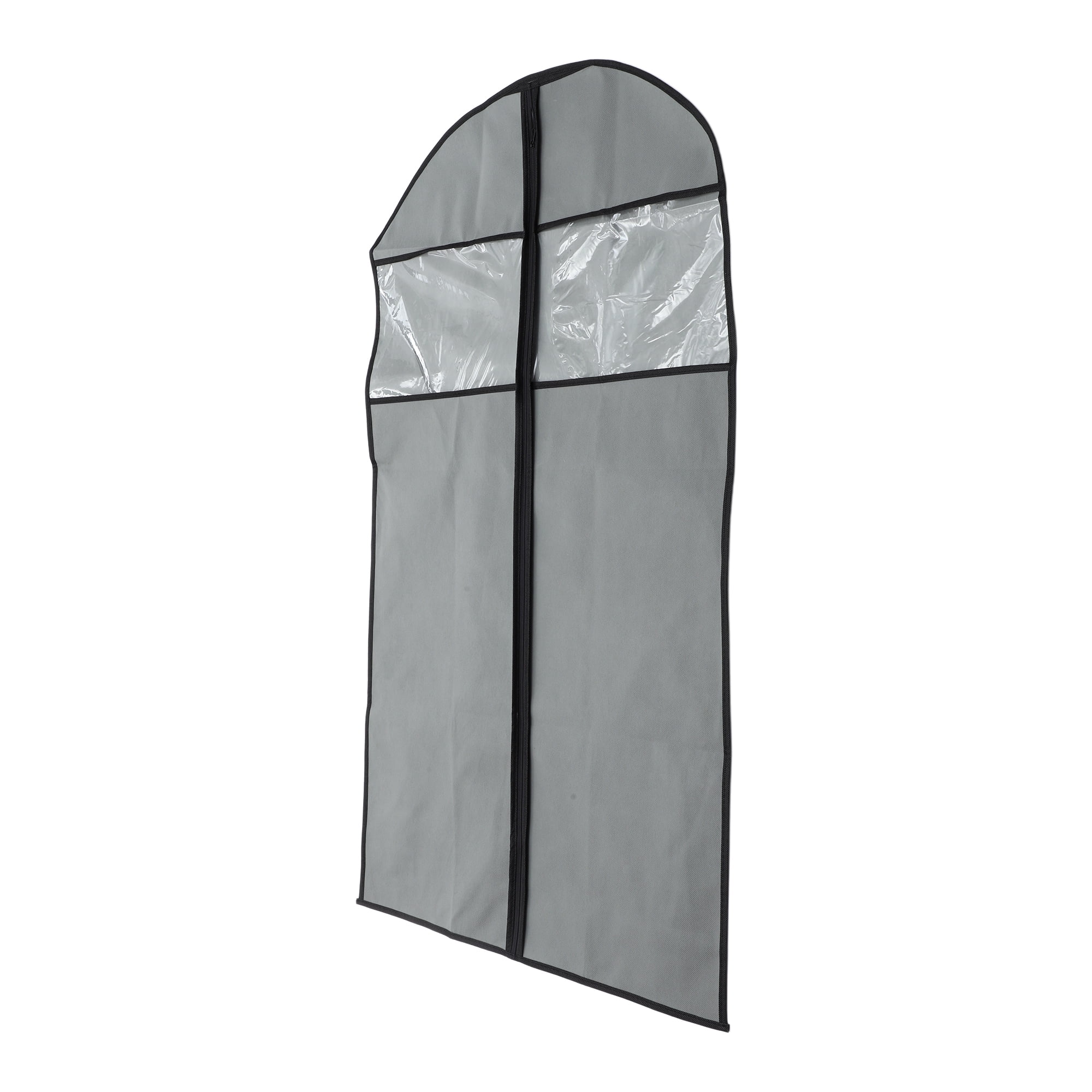 Unique Bargains 3 Pcs Dustproof Double Window Garment Bag Gray 43.31"x23.62"
