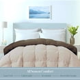 thumbnail image 2 of ROYALE LINENS Reversible Comforter California King Duvet Insert All Season Soft Quilted Comforters with 8 Corner Tabs Down Alternative Bedding Comforter Duvet Insert (Chocolate/Sand, King Cal), 2 of 9