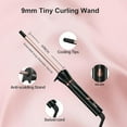 thumbnail image 6 of 3/8 Inch Tourmaline Ceramic Curling Wand, 9mm Tiny Curling Wand for Short & Long Hair, 10S Instant Heat Up, Maximum Temperature 420°F, Includes Heat Protective Glove & Clips, 6 of 9