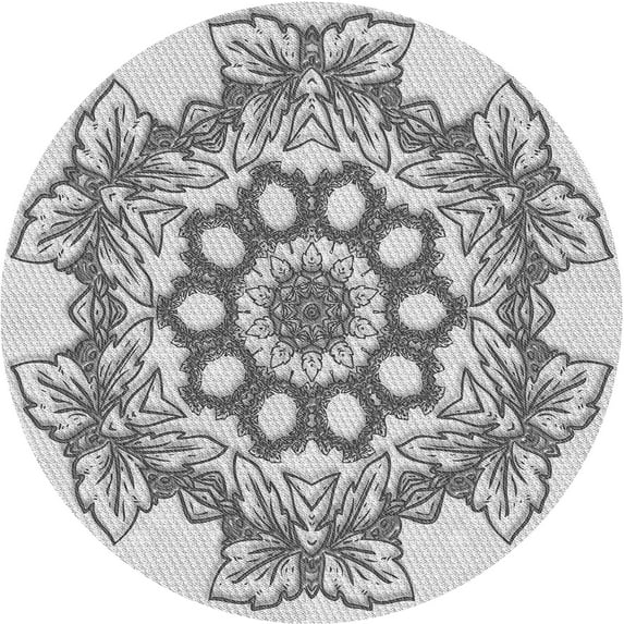 Ahgly Company Indoor Square Patterned Platinum Gray Area Rugs, 3' Square