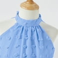 thumbnail image 4 of PatPat Family Matching Blue Swiss Dot Textured Halter Neck Sleeveless Dresses, Light Blue, Girl 8-9 Years, 4 of 7