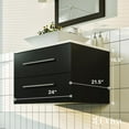 thumbnail image 2 of Totti Wave 24" Espresso Modern Bathroom Vanity w/ Super White Man-Made Stone Top & Sink, 2 of 7