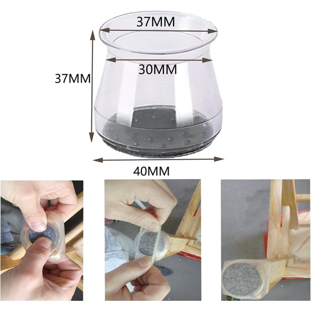 Almohadillas de fieltro de silicona para patas de muebles, protegen los pisos contra rasguños, protectores de patas de silla fáciles de instalar, se adaptan a todo tipo de formas, movimiento suave