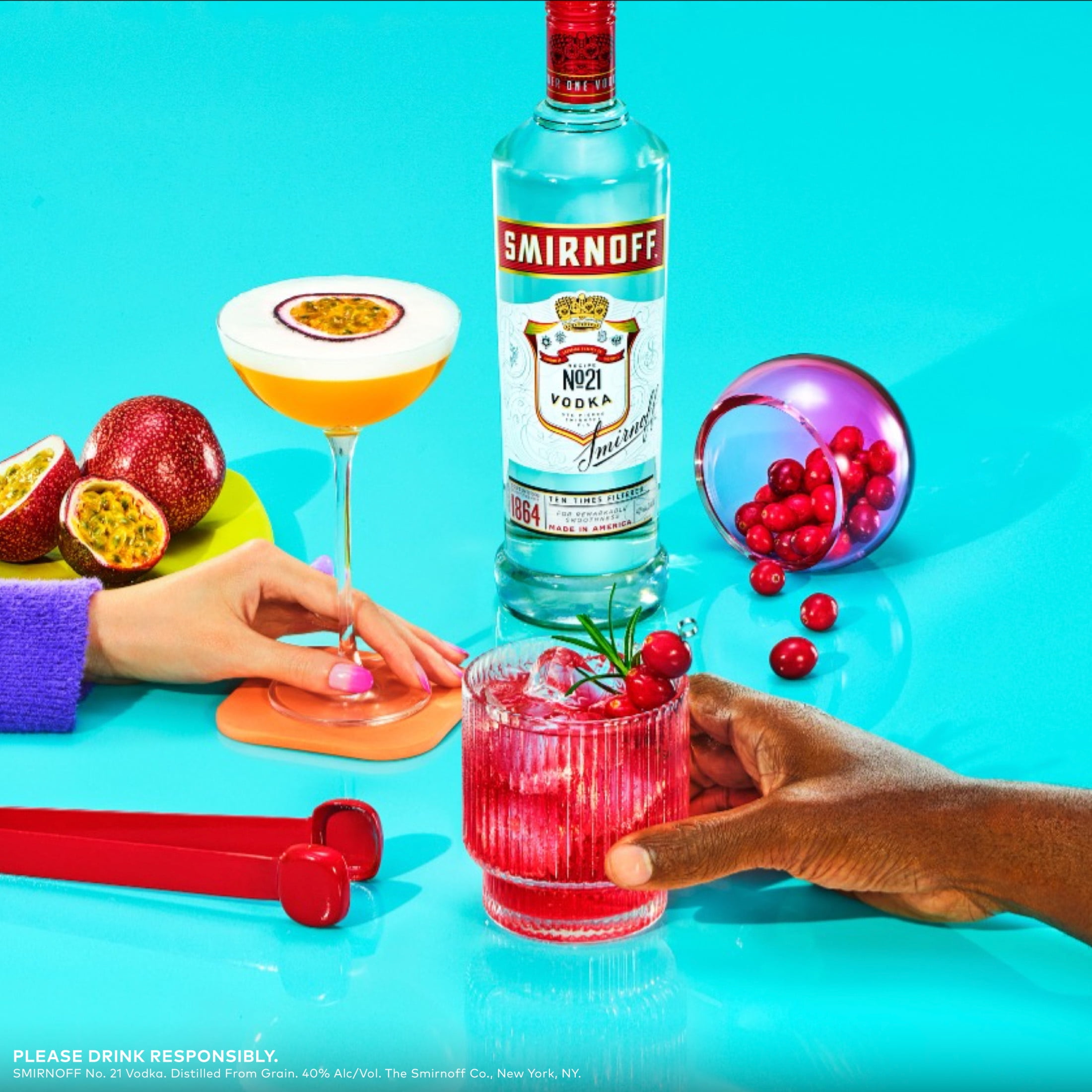Smirnoff No. 21 80 Proof Vodka, 1.75 L Glass Bottle, 40% ABV