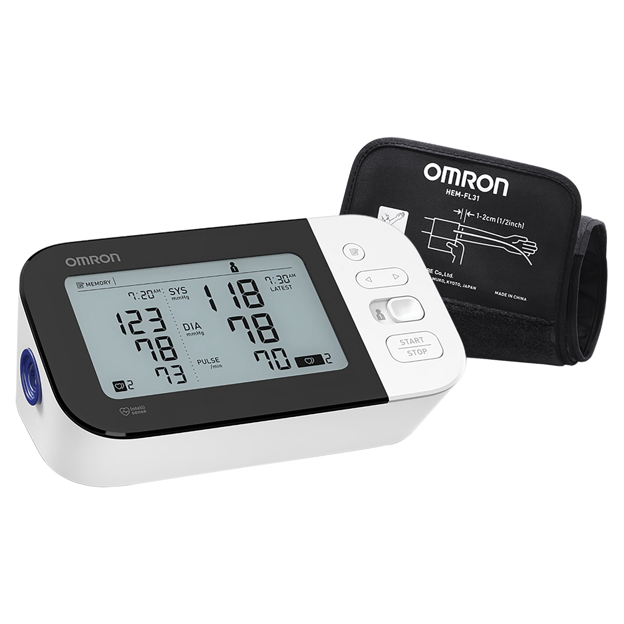 Omron 7 Series Wireless Upper Arm Blood Pressure Monitor & AC Adapter, BP7350