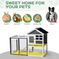 thumbnail image 7 of Pefilos 46" 2-Layer Wood Rabbit Hutch with Run, Large Indoor Bunny Cage, Outdoor Chicken Coop with Pull Out Tray for Small Animal, Gray, 7 of 7