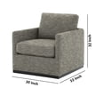thumbnail image 4 of Benjara Swivel Fabric Upholstered Accent Chair with Track Arms and Trim Base, Gray, 4 of 4
