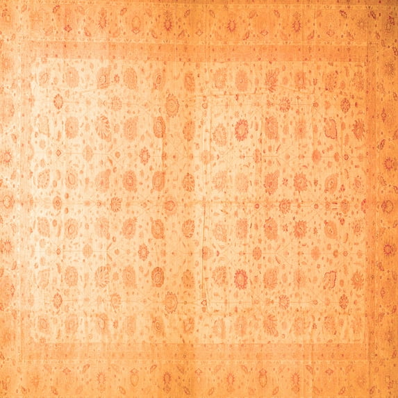 Ahgly Company Indoor Square Oriental Orange Traditional Area Rugs, 3' Square