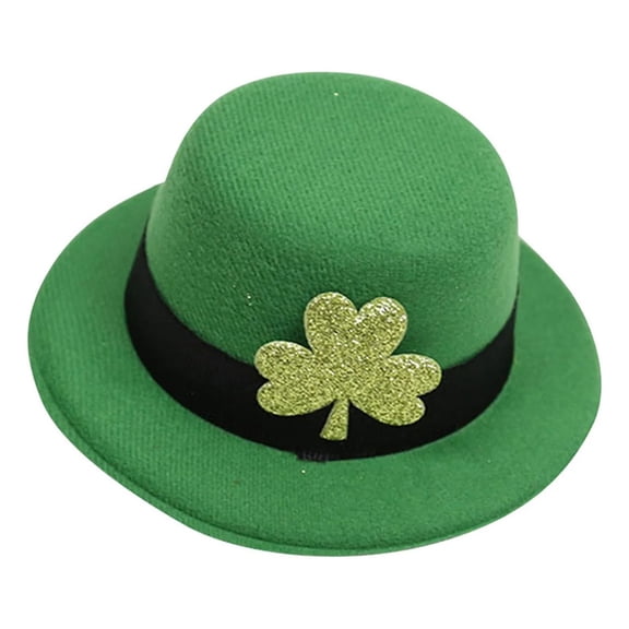 TELOLY Green Fedora Hat,Irish Plaid Hat,St. Patrick's Day Decorations Accessories Leprechaun Hat for Men Women and Kids