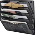 thumbnail image 2 of 5 Tier Wall File Holder Hanging Mail Organizer Metal Wall Mount Magazine Rack  Black, 2 of 7