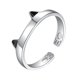thumbnail image 1 of Ajustable Amantes Joyería Anillo de Plata Mascota S925 Gato Mascota Animal Abierto, 1 of 3