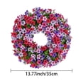 thumbnail image 3 of Guirnalda artificial de eucalipto y violetas – Guirnalda floral de follaje realista para la decoración del hogar en primavera y verano, para colgar en la puerta principal, estilo rústico., 3 of 6