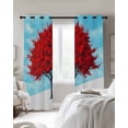 thumbnail image 4 of Red Tree Blackout Curtains for Bedroom Living Room Darkening Curtains 54 Inch Long Winter Sky Gradient Landscape Watercolor Short Curtain for Small Window Treatment Insulated Grommet Drapes 52"x54"x2, 4 of 9