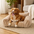thumbnail image 4 of MIRVAXEN All‑Season Washable Pet Sofa Bed,Pet Bed With Removable Zipper Cover, Base Soft Support Cushion Bed for Dogs and Cats(Brown), 4 of 7