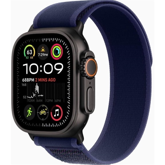 Restored Apple Ultra 2 Smart Watch (GPS + Cellular) 49mm Black Titanium Case with Blue Trail Loop (Refurbished)