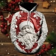 thumbnail image 3 of CONZONE Christmas Men's Hoodies Xmas Santa Claus Hoodie for Men Graphic Long Sleeve Pullover Hooded Sweatshirt Soft Fall Winter Sweatshirts With Pocket, 3 of 3