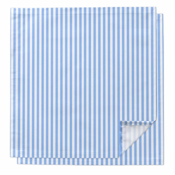 Cloth Napkins Set of 2 - 20x20 Inches, Blue White Stripe Washable Reusable Table Napkins, Modern Minimalist Geometric Striped Soft & Absortbent Dining Napkin for Party Wedding Hotel Restaurant