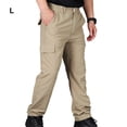 thumbnail image 3 of Qarigey Pantalones Cargo de secado rápido para hombre, impermeables, de fondo largo, de gran tamaño, transpirables, para senderismo, Prendas para la parte inferior del cuerpo Caqui L, 3 of 6