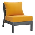 thumbnail image 6 of WestinTrends Avalon Outdoor HDPE Deep Seating Modular Armless Patio Chair with Patio Cushions, Gray/Yellow, 6 of 13