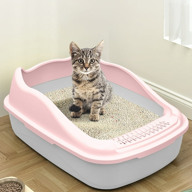 Pisexur Suministros para mascotas Caja de arena a prueba de inodoro abierto semicerrado Desodorante Bandeja de heces Suministros para mascotas perros, gatos y animales.perros, gatos y animales