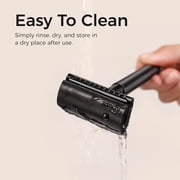ZOMCHI Safety Razor for Men&Women with 5 Double Edge Safety Razor Blades, One Blade Safety Razor, Metal Razor Zero Waste – Black