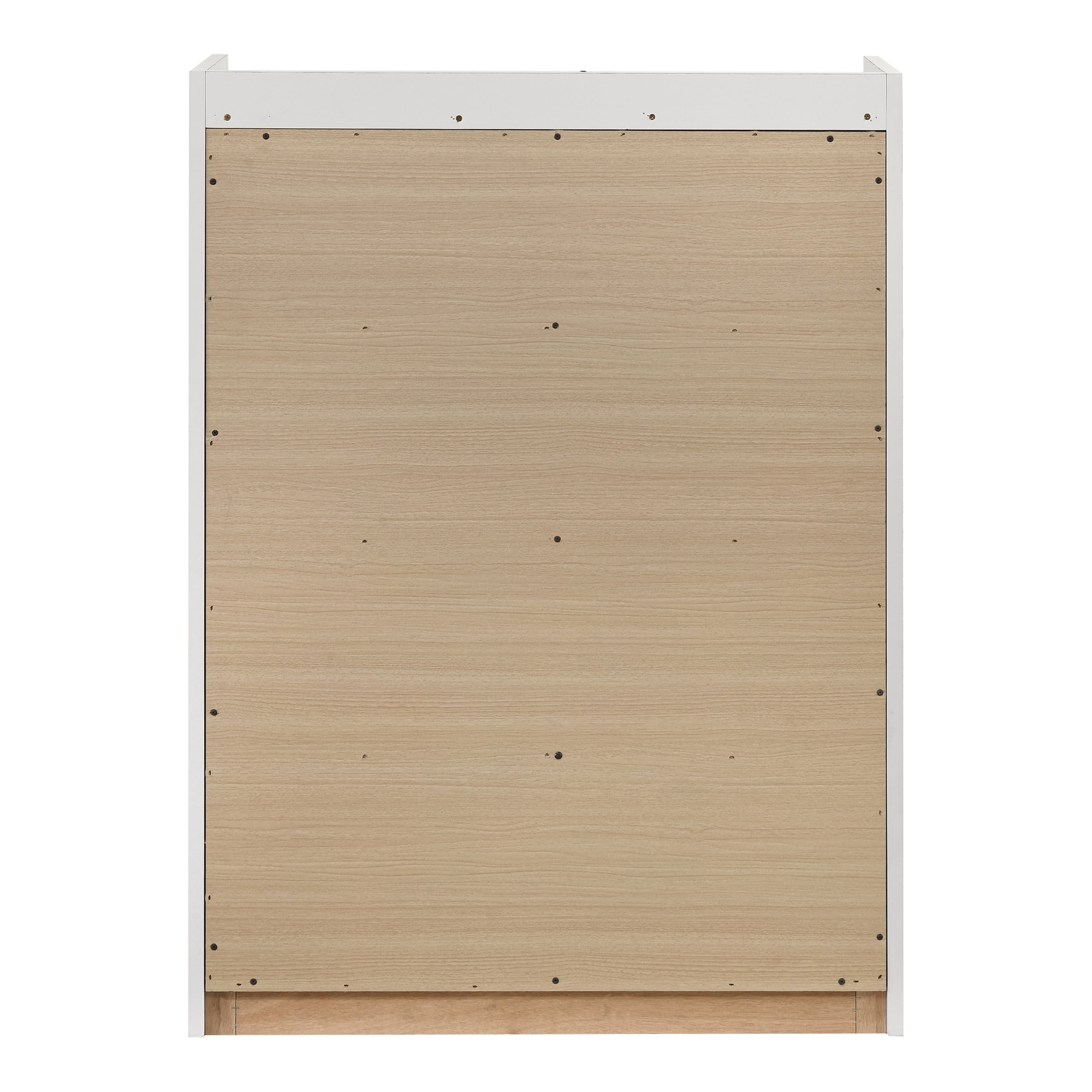 Furniture of America Mavric Modern Wood 4-Drawer Two-Tone Tall Dresser with Raised Top Edge, Dusty Oak and White