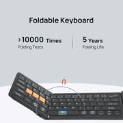 Mini Foldable Keyboard 3-Bluetooth Multi-Device Switch, Compact PU Keyboard with Touchpad Compatible for Tablet and Phone, Portable for Travel