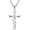Romantic Rose-Silvery, variant on AWAYTR Imitation Silver Plated Alloy Cross Necklace for Women, Dainty Faith Cross Pendant with Floral Rhinestone Charm, Religious Jewelry Gift