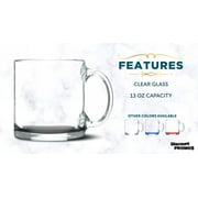 Libbey Clear Glass Coffee Mugs 13 oz. Set of 10, Bulk Pack - Perfect for Coffee, Tea, Espresso, Hot Cocoa, Other Beverages - Black