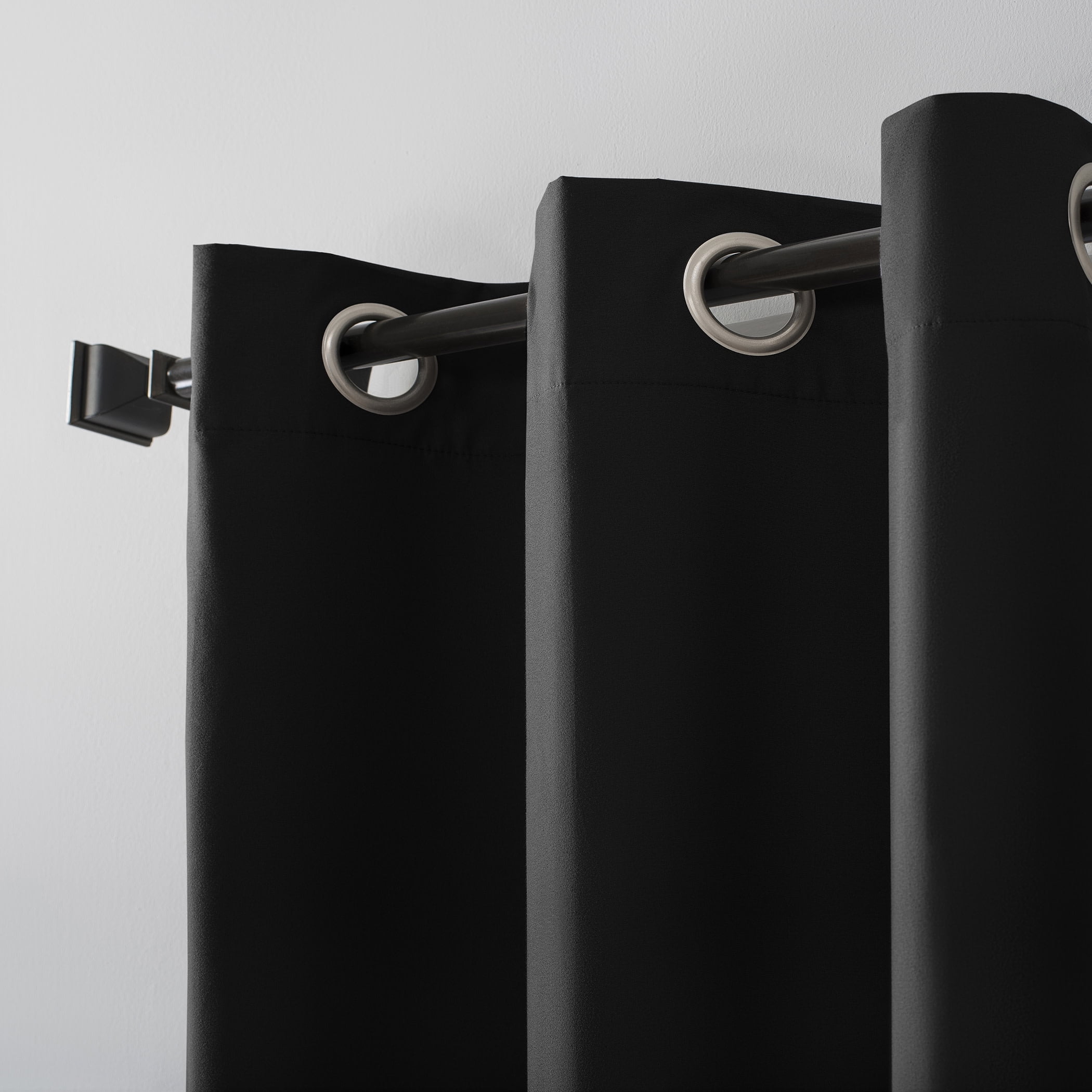 Sun Zero Cyrus Thermal 100% Blackout Grommet Curtain Panel, 40"X84", Black