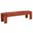 thumbnail image 4 of SAFAVIEH Couture Bellisima Solid Tufted Velvet Modern Bench, Rust, 4 of 6
