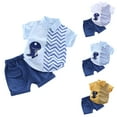 thumbnail image 4 of ZACPNCV Toddler Infant Baby Boys Shorts Set Short Sleeve Printed Button Down Tops + Shorts Sets Summer Clothes Outfits Yellow 7-8 Years, 4 of 4