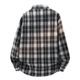thumbnail image 3 of Men's Checkered Long Sleeve Button Down Shirt Big And Tall Vintage Lapel Casual Polyester, 3 of 5