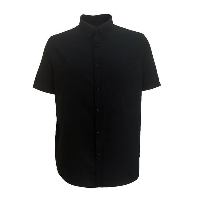 Camisa George Talla M Manga Corta Lisa Negra