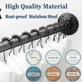 thumbnail image 3 of Adjustable Corner Shower Curtain Rod, Stretchable Stainless Steel L Shaped Shower Curtain Rail, Curved Bowed Shower Curtain Pole, Drill Or No Drill, For Bathroom,(Size:A 70-95cm X 70-95cm,Color:Black, 3 of 16