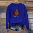 thumbnail image 2 of Bcresic Merry Christmas Sweatshirts for Womens Leoprad Xmas Tree Graphic Pullover Fleece Tops Trendy Fall Clothes Comfy Drop Shoulder Long Sleeve Crewneck Jumper Hooded Outfits,01A_Blue,X-Large, 2 of 4