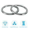 thumbnail image 4 of Uxcell 78mm Metal O Rings, 2 Pack 304 Stainless Steel Round Rings for Hardware Bags, 4 of 6