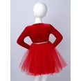 thumbnail image 4 of CHICTRY Kids Girls Christmas Party Long Sleeve Dress Doll Collar Velvet Miss Santa Dress New Year Outfit Red 8, 4 of 7