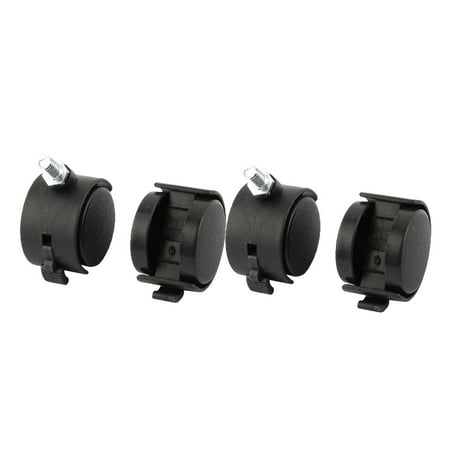 Cabinet Caster - Home Plastic Furniture Sofa Closet Cabinet Chair Swivel Caster Wheel Black 4pcs