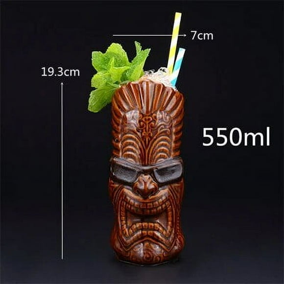 550ml Hawaii Tiki Mugs Cocktail Cup Beer Beverage Mug Wine Mug Ceramic Easter Islander Tiki Mugs Bar Tool