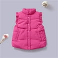 thumbnail image 3 of Girls Puffer Vest Kids Winter Vest Lightweight Water-Resistant Button Down Windproof Down Jacket Sleeveless Winter Clothes 6-7 Years, 3 of 3