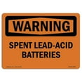 thumbnail image 1 of SignMission OS-WS-A-1824-L-12838 18 x 24 in. OSHA Warning Sign - Spent Lead-Acid Batteries, 1 of 1
