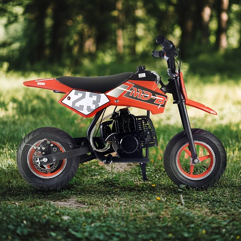 Kids Dirt Bike,Perfect Starter Gas Dirt Bike with Comfortable off-road tires,Sturdy 50cc dirt bike for Beginner 42×28×28in,2-Stroke,Red