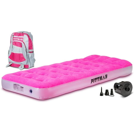 UPC: 0855100009138 | Pittman Twin Kid s Mattress with Portable Electric Air Pump Includes Fun Travel Backpack