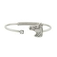 thumbnail image 2 of 1928 Jewelry Clear Crystal and Horse Accent Hinge Bracelet (Silver), 2 of 4