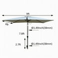 thumbnail image 3 of 6 X 9FT Patio Umbrella, Outdoor Waterproof Umbrella with Crank and Push Button Tilt without Flap for Garden Backyard Pool Swimming Pool Market, Frozen Dew, 3 of 7