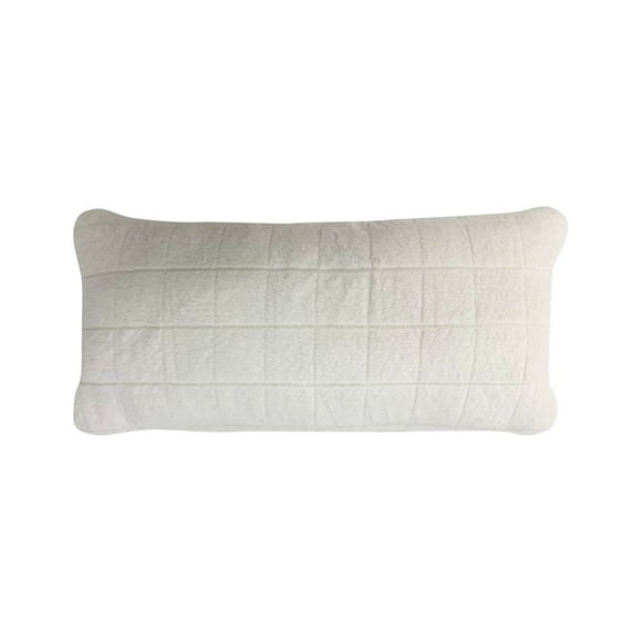 Truly Soft Windowpane Lumbar Decorative Pillow, 14″ x 30″ Beige