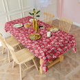thumbnail image 3 of Red Christmas HO Pattern Rectangle Tablecloth 60"x102",Waterproof Polyester Rectangle Table Cloth, Wipeable Spillproof Polyester Tablecloth for Dining, Camping, Indoor and Outdoor, 3 of 6