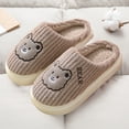 thumbnail image 7 of Fesfesfes Womens Wide Dress Shoes Cotton Slippers Female Cute Girl Heart Fall And Winter Home Warm Indoor Non-Slip Thick-Soled Couple Home Plush Slippers 9-9.5(42-43), 7 of 7