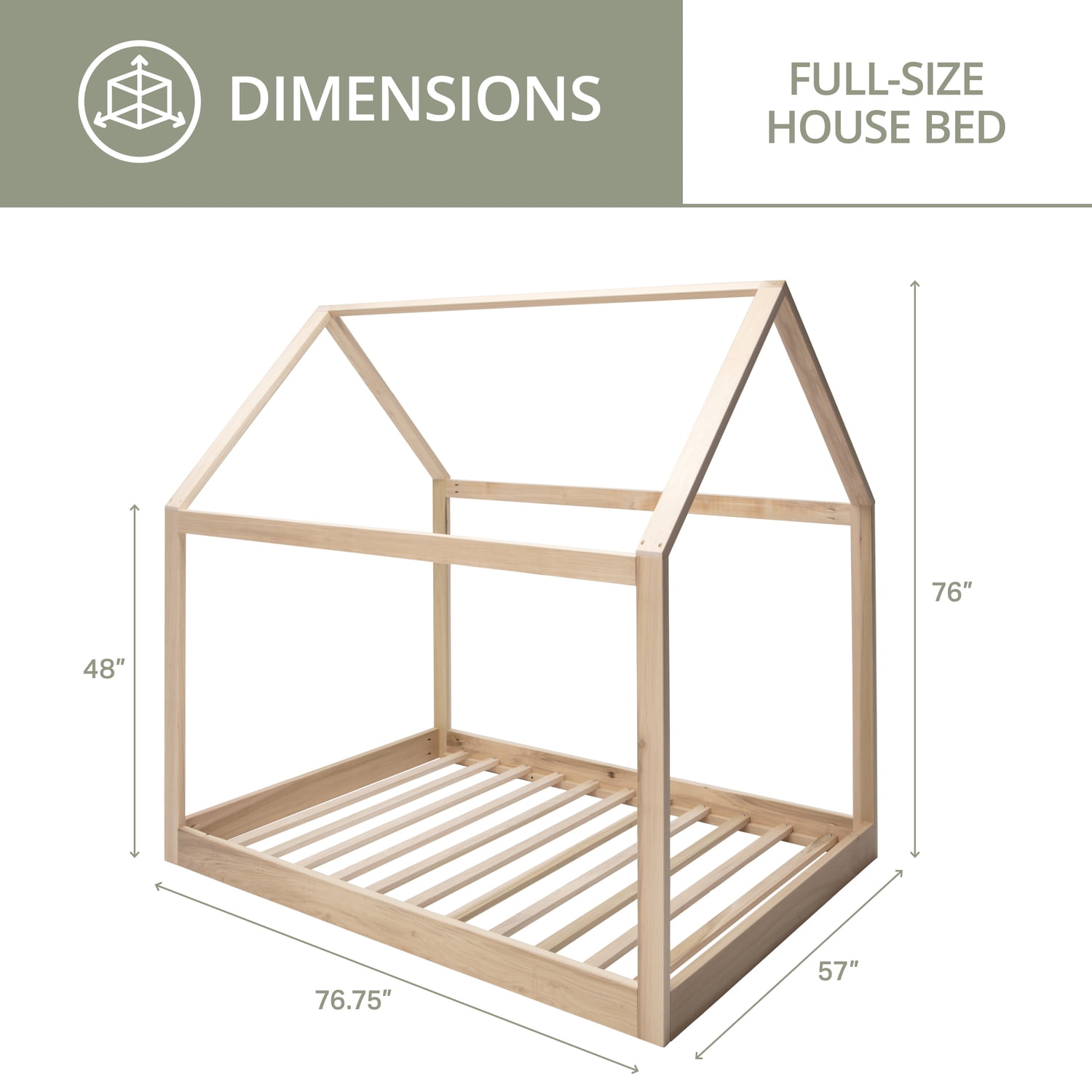 HomeStock Natural Beauty Full Size House Bed